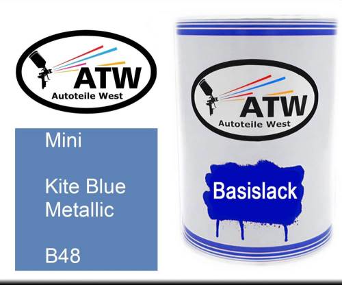 Mini, Kite Blue Metallic, B48: 500ml Lackdose, von ATW Autoteile West.